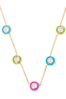 Dream In Color Station Necklace, Plated Metal & Cubic Zirconia